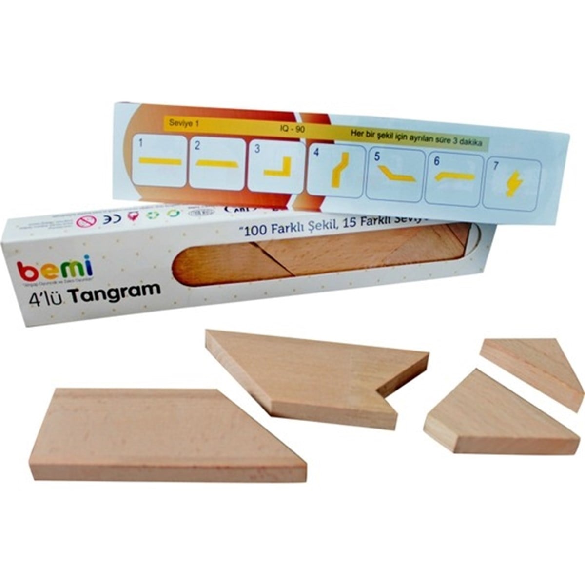 Bemi Oyun 4'lü Tangram Ahşap