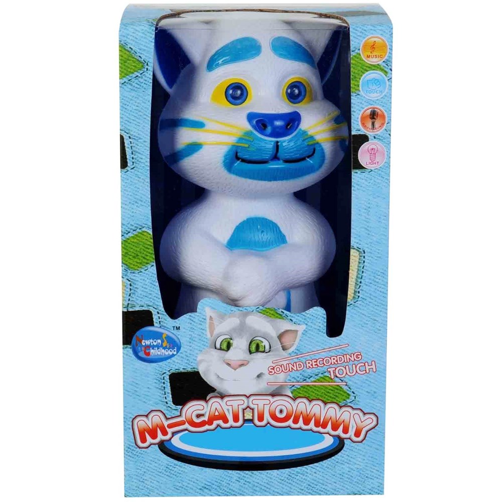 Beyaz Kayıt Yapan Işıklı Müzikli Kedi 30 Cm HY-013AE