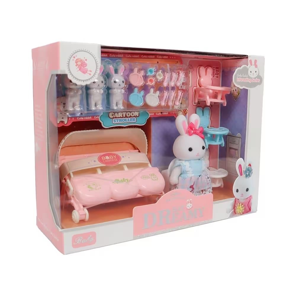 BIG06700 BAY DREAMY MINI TAVSAN- EGLENCELI BEBEK ARABASI SET