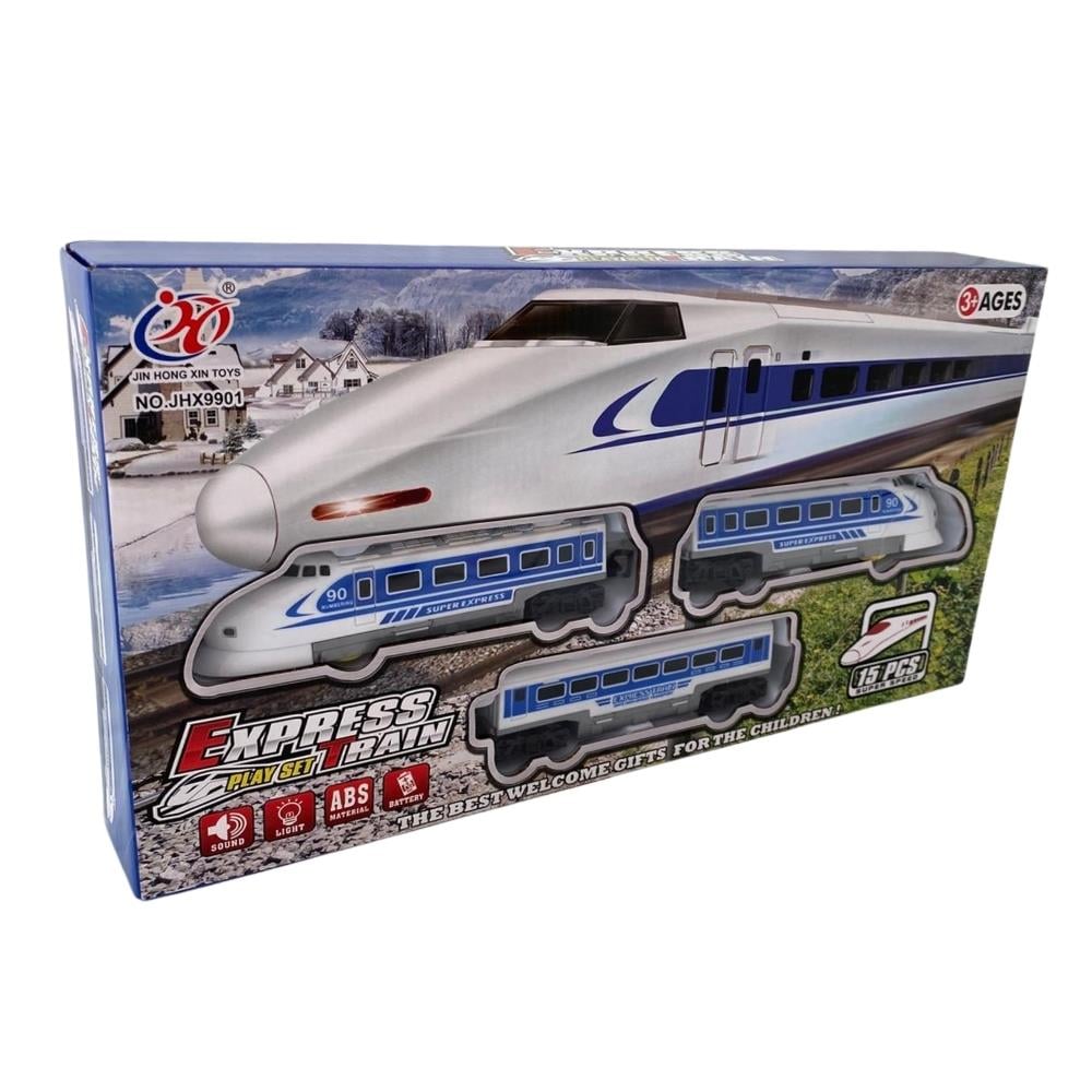 Can Oyuncak Kutlu 15 Parça Plli Hızlı Tren Seti JHX9901