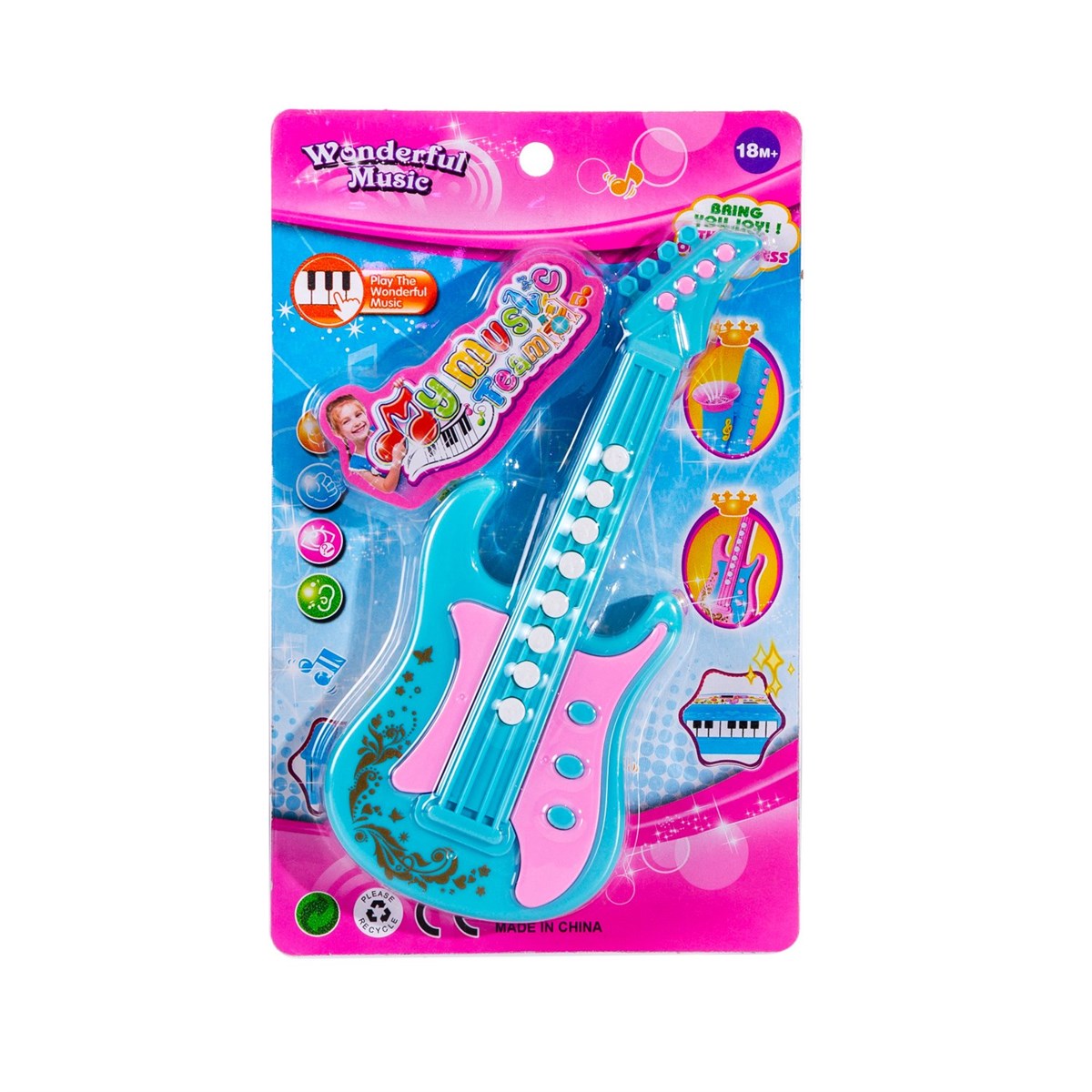 Canem Oyuncak Renkli Renkli Pilli Gitar