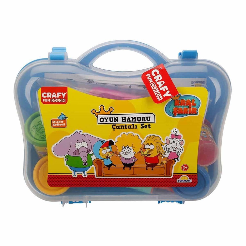 Crafy Kral Şakir Çantalı Oyun Hamuru Seti 200 gr. 20 Parça 02463