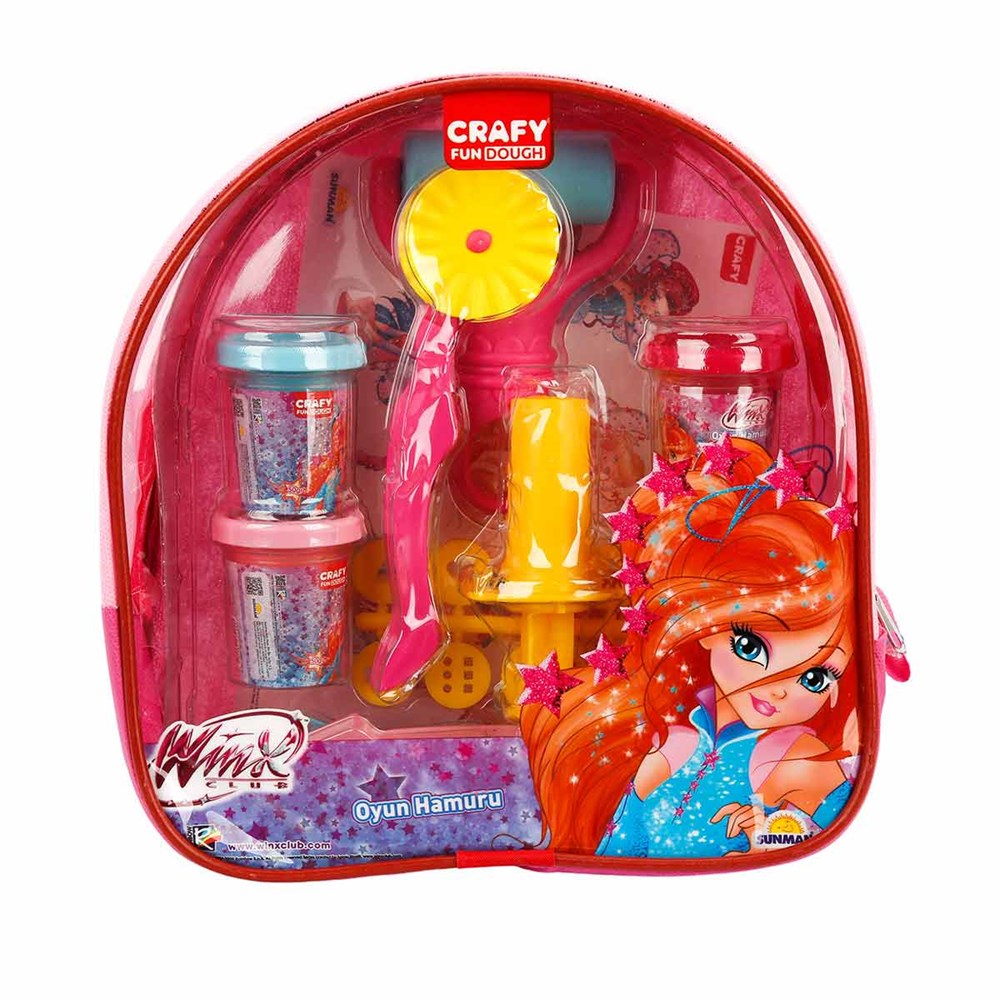 Crafy Winx Sırt Çantalı Oyun Hamuru Seti 200 gr. 18 Parça 02470
