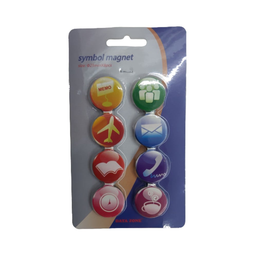 Sunman Magnet Sembol Stickerli 2,5 cm 8'li