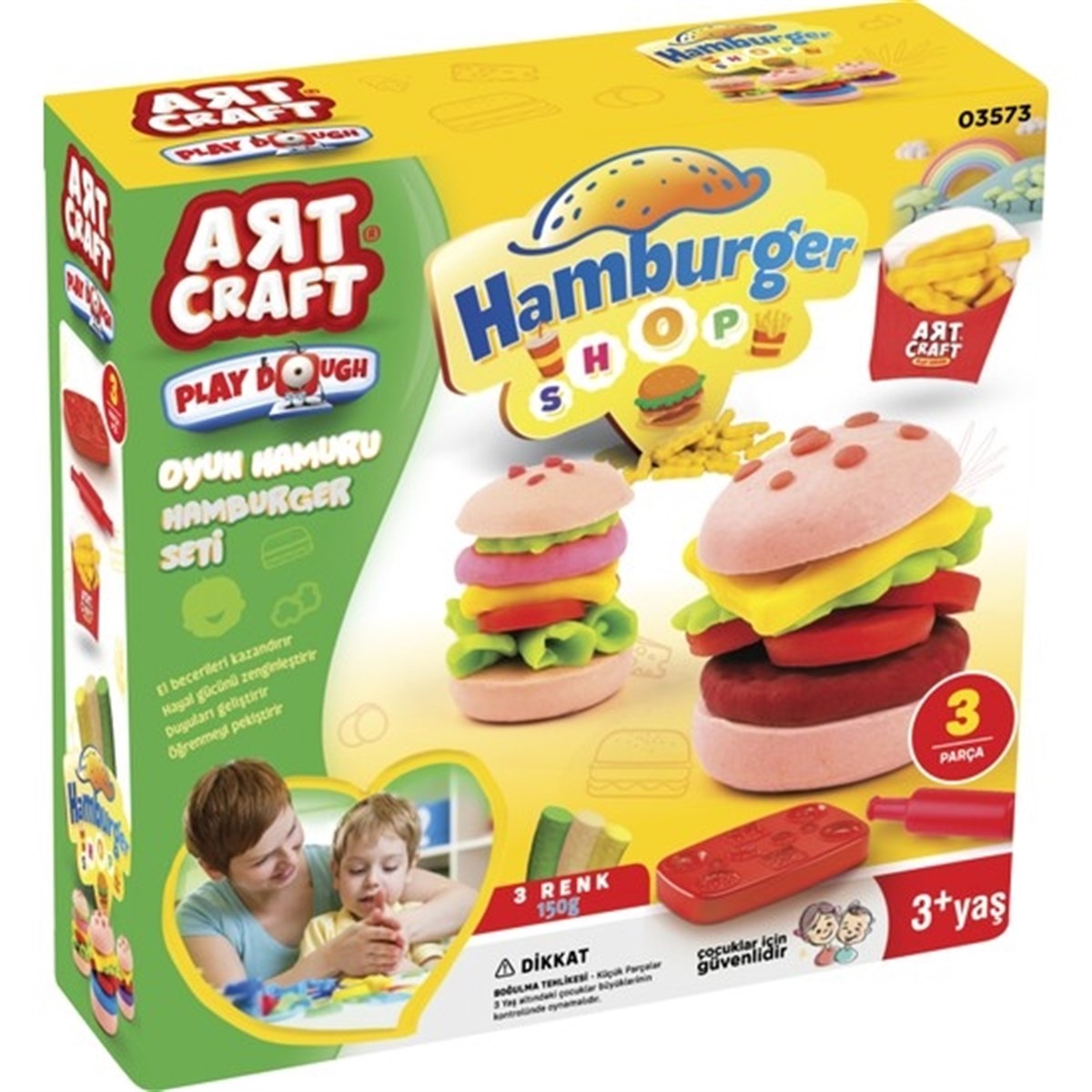 Dede Oyuncak Art Craft Hamburger Set Oyun Hamuru 150 gr