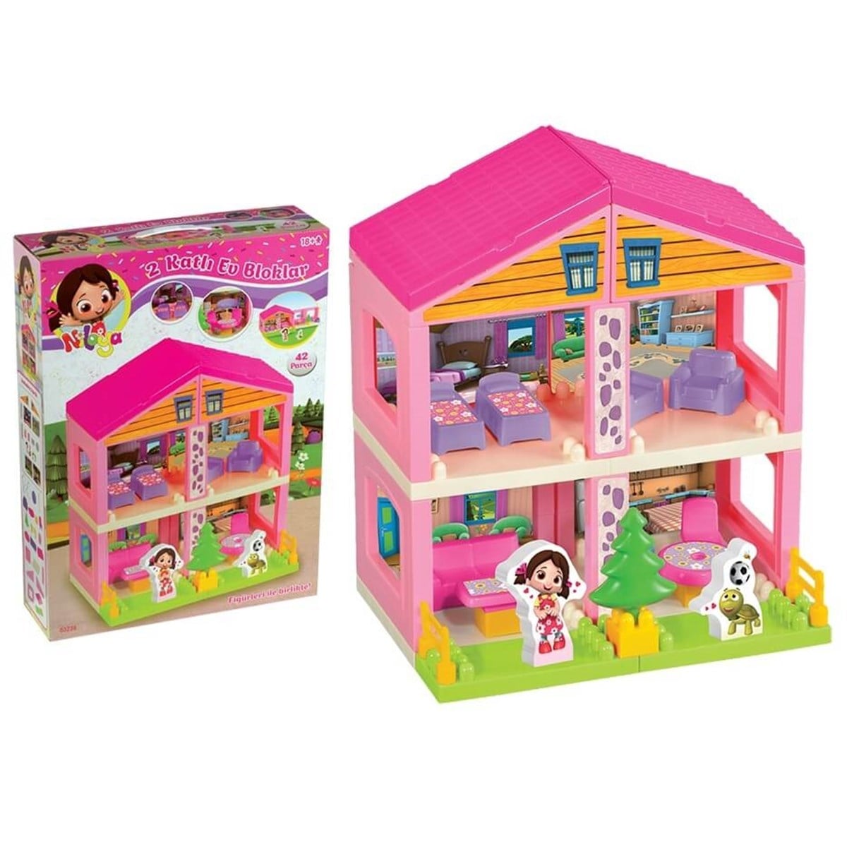 Dede Oyuncak Niloya İki Katlı Ev Bloklar 40 Parça