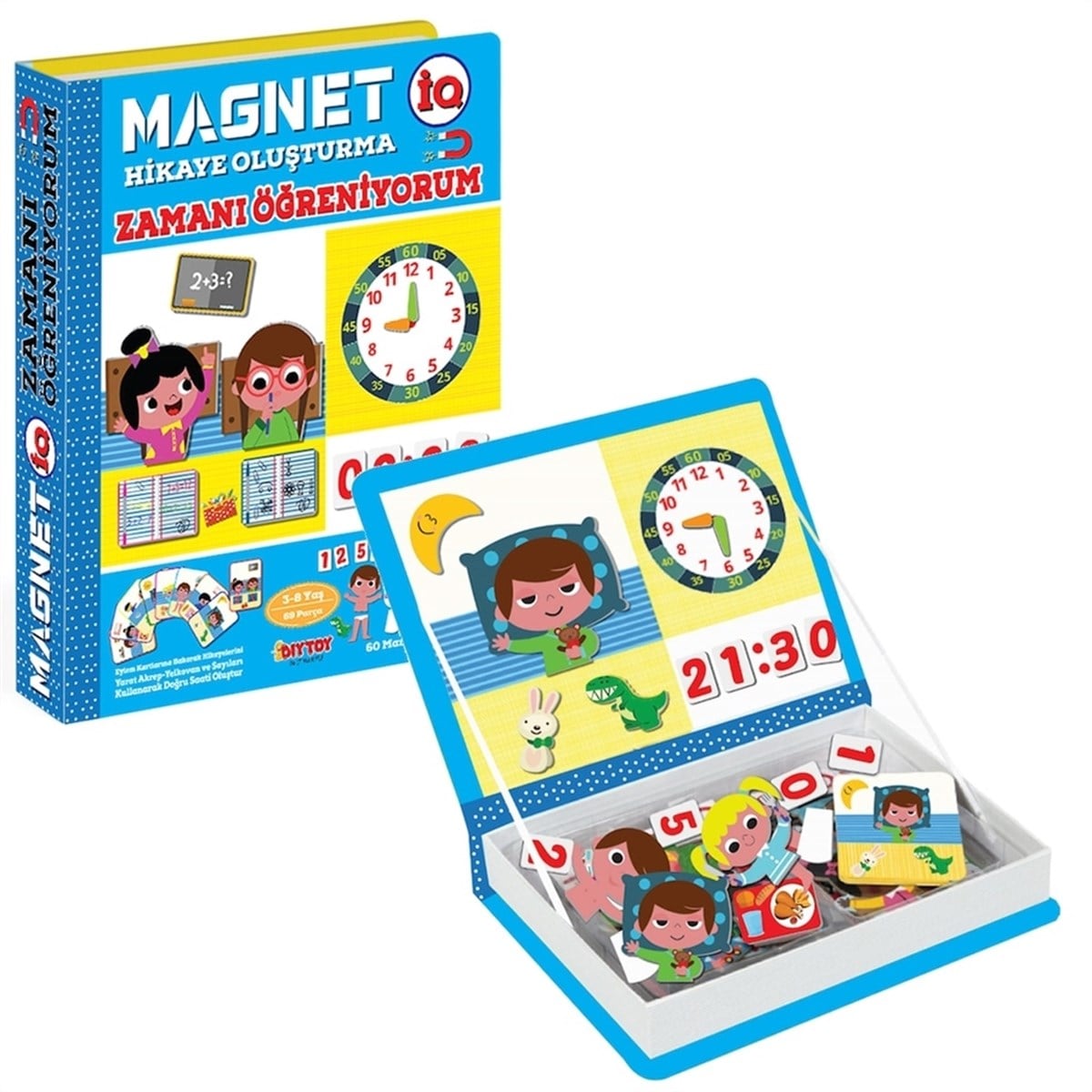 Dıy Toy Manyetik Magnet Zamani Öğreniyorum
