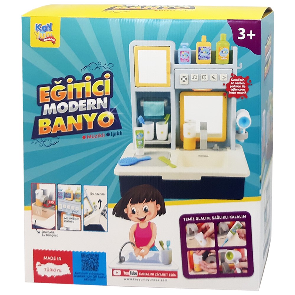 Eğitici Sesli Ve Müzikli Modern Banyo Lavabo Mavi 7041