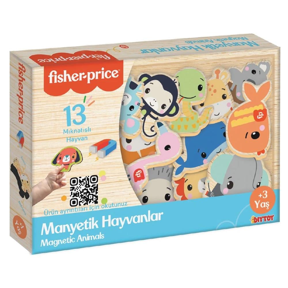Fisher-Price 13 Mıknatıslı Hayvanlar Buzdolabı ve Metal Yüzeylere Yapışan Magnet Puzzle FB2731
