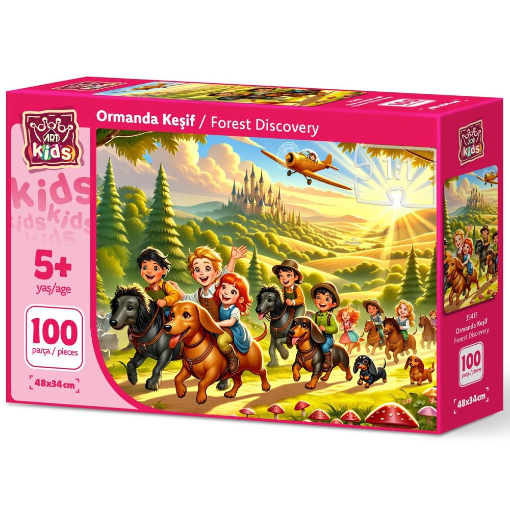 Heidi Oyuncak Art Çocuk Ormanda Keşif 100 Parça Puzzle 35413