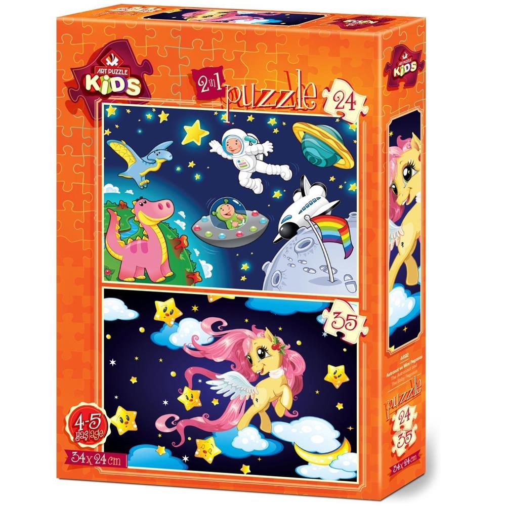 Heidi Oyuncak Art Çocuk Puzzle Astronot ve Mini Pegasus 24 + 35 Parça 4492