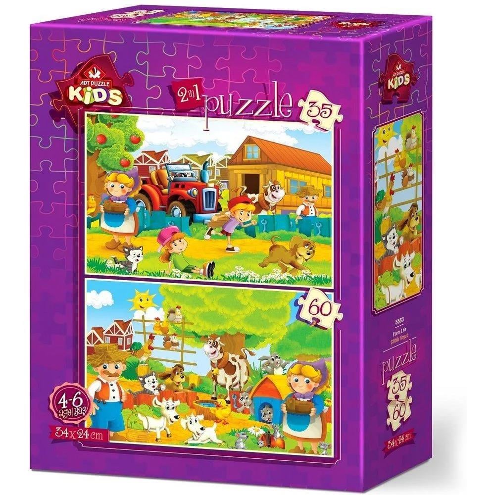 Heidi Oyuncak Art Çocuk Puzzle Çiftlik Hayatı 35+60 Parça 5583