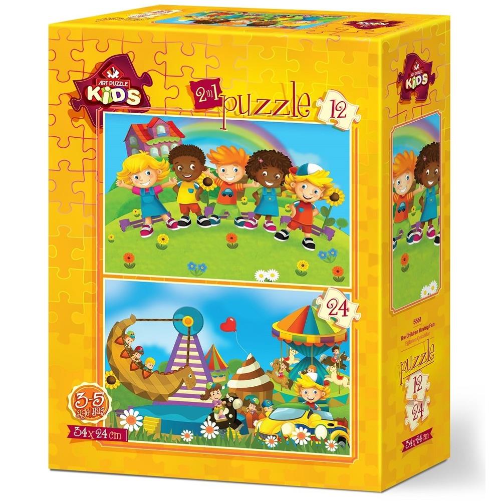 Heidi Oyuncak Art Çocuk Puzzle Eğlenen Çocuklar 12 + 24 Parça 5551