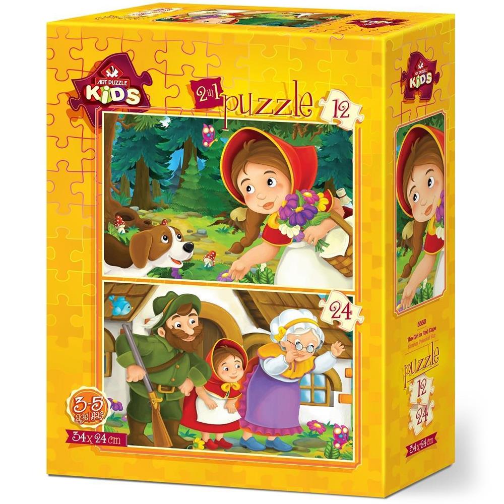 Heidi Oyuncak Art Çocuk Puzzle Kırmızı Pelerinli Kız 12+24 Parça Puzzle 5550