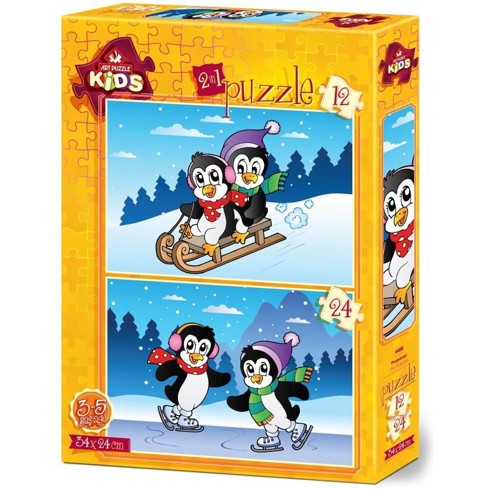 Heidi Oyuncak Art Çocuk Puzzle Penguenler 12 + 24 Parça 4489