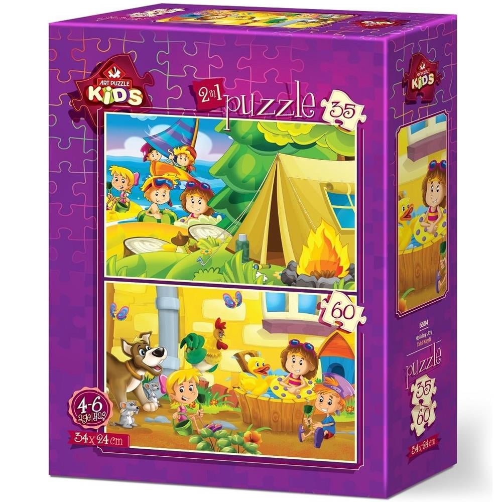 Heidi Oyuncak Art Çocuk Puzzle Tatil Keyfi 35 + 60 Parça 5584