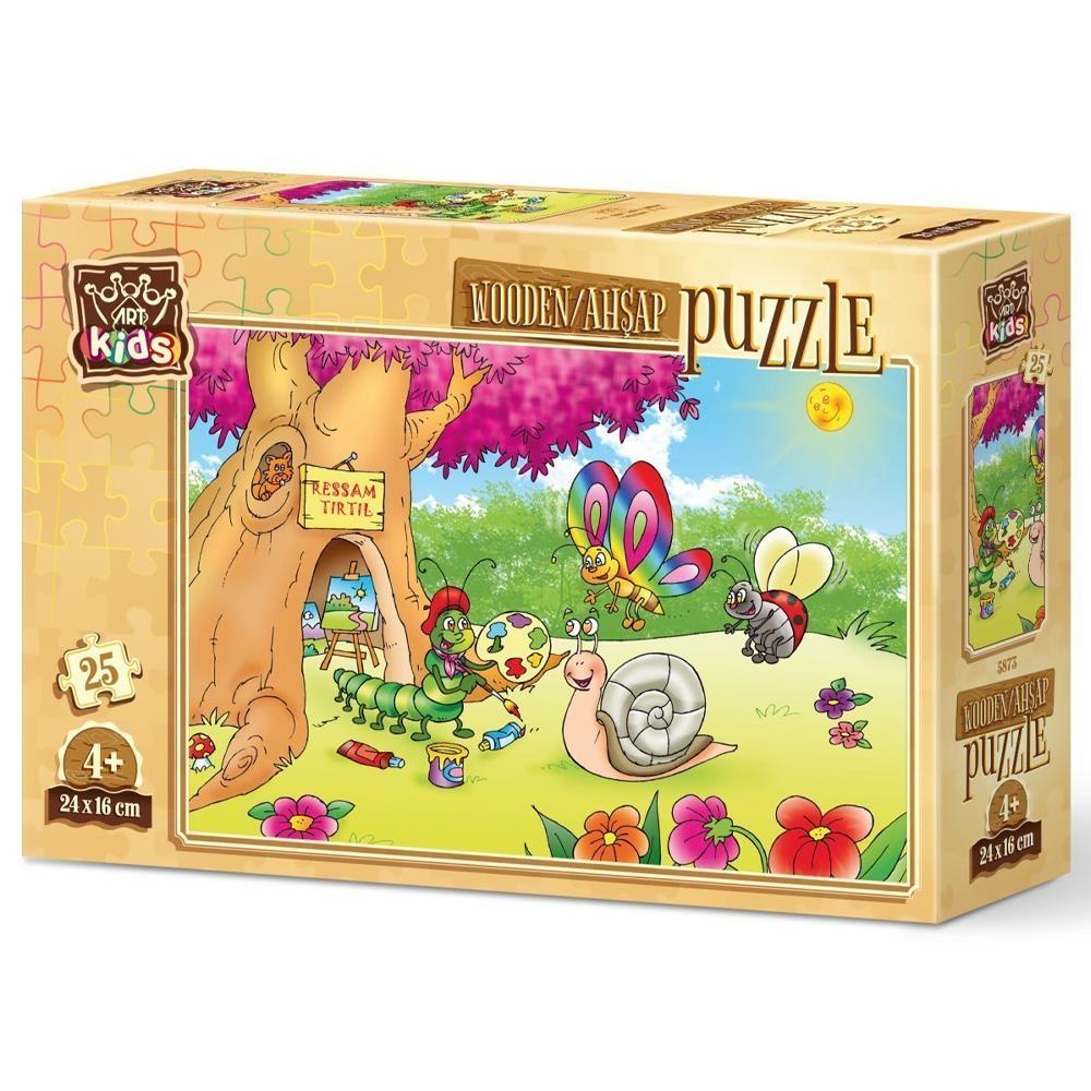Heidi Oyuncak Art Çocuk Ressam Tırtıl 25 Parça Ahşap Puzzle 5873