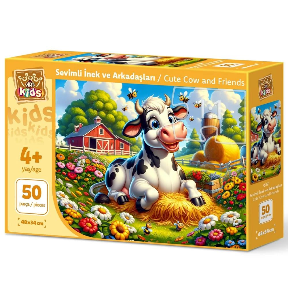 Heidi Oyuncak Art Çocuk Sevimli İnek Ve Arkadaşları 50 Parça Puzzle 35321