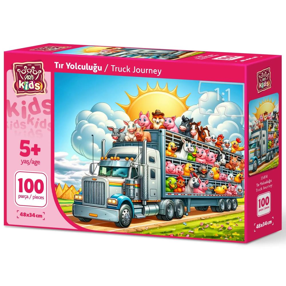 Heidi Oyuncak Art Çocuk Tır Yolculuğu 100 Parça Puzzle 35414