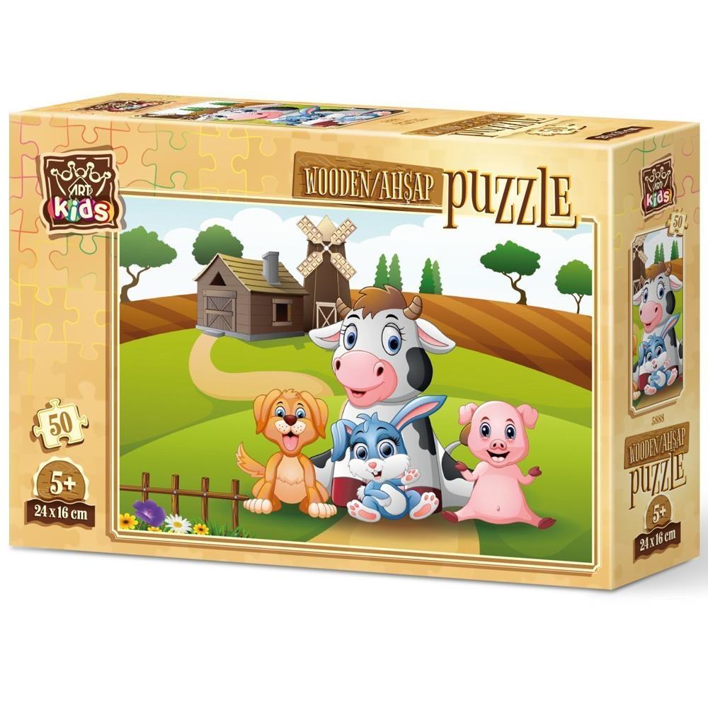Heidi Oyuncak Art Kids Çiftlik Pozu 50 Parça Ahşap Puzzle 5888