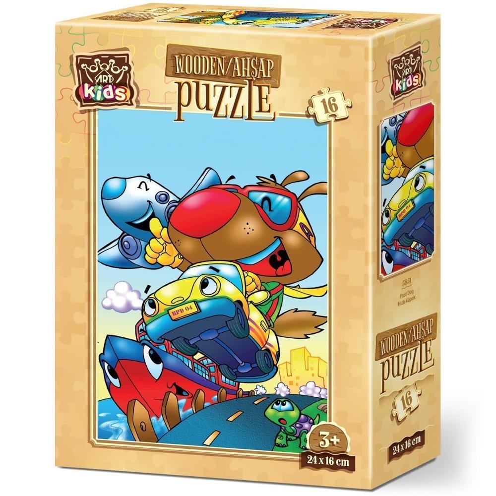 Heidi Oyuncak Art Kids Hızlı Köpek 16 Parça Ahşap Puzzle 5851