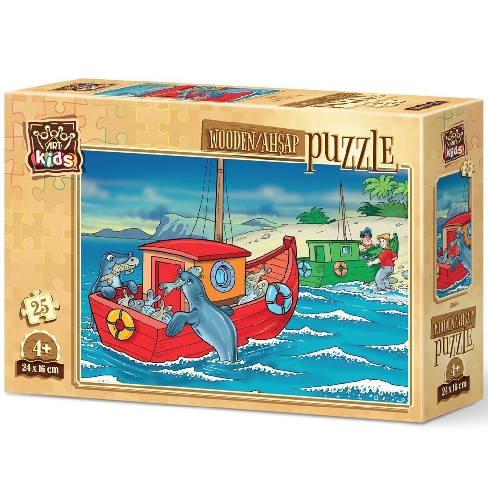 Heidi Oyuncak Art Kids Mutlu Fok Balıkları 25 Parça Ahşap Puzzle 5866