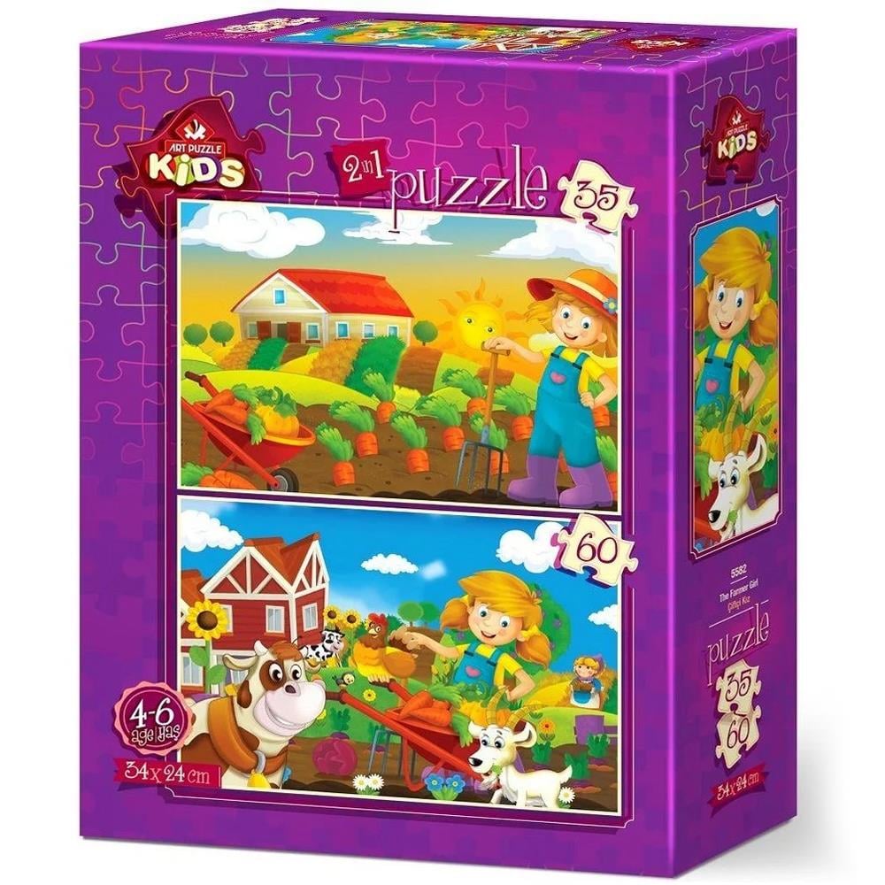Heidi Oyuncak Art Kids Puzzle Çiftçi Kız 35+60 Parça 5582