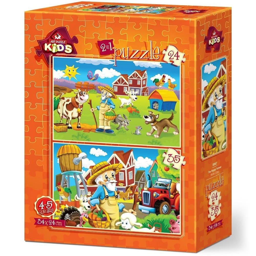Heidi Oyuncak Art Kids Puzzle Mutlu Çiftçi 2'li 24+35 Parça Yapboz 5567