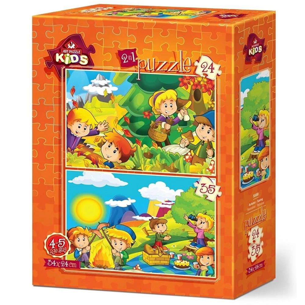 Heidi Oyuncak Art Kids Puzzle Sonbahar İlkbahar 24+35 Parça 5569