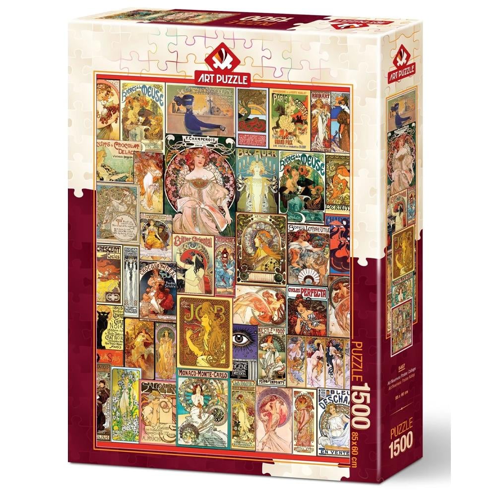 Heidi Oyuncak Art Puzzle Art Nouveau Poster Kolajı 1500 Parça Puzzle 5407