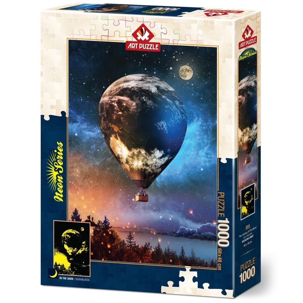 Heidi Oyuncak Art Puzzle Ay'a Yolculuk 1000 Parça Neon Puzzle 5013