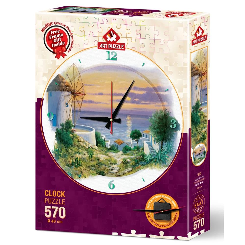 Heidi Oyuncak Art Puzzle Ege'de Akşamüstü 570 Parça Saat Puzzle 5005