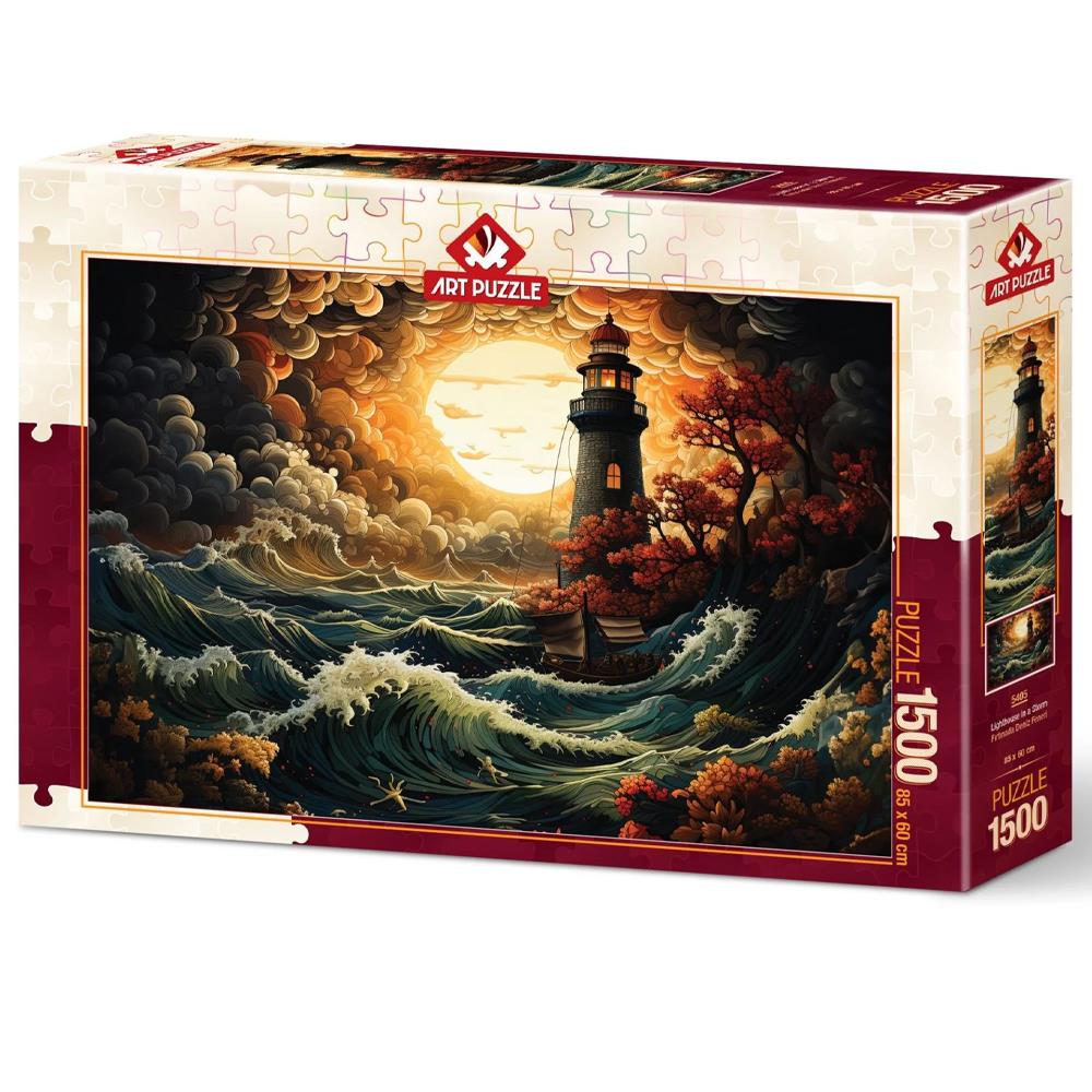 Heidi Oyuncak Art Puzzle Fırtınada Deniz Feneri 1500 Parça Puzzle 5405