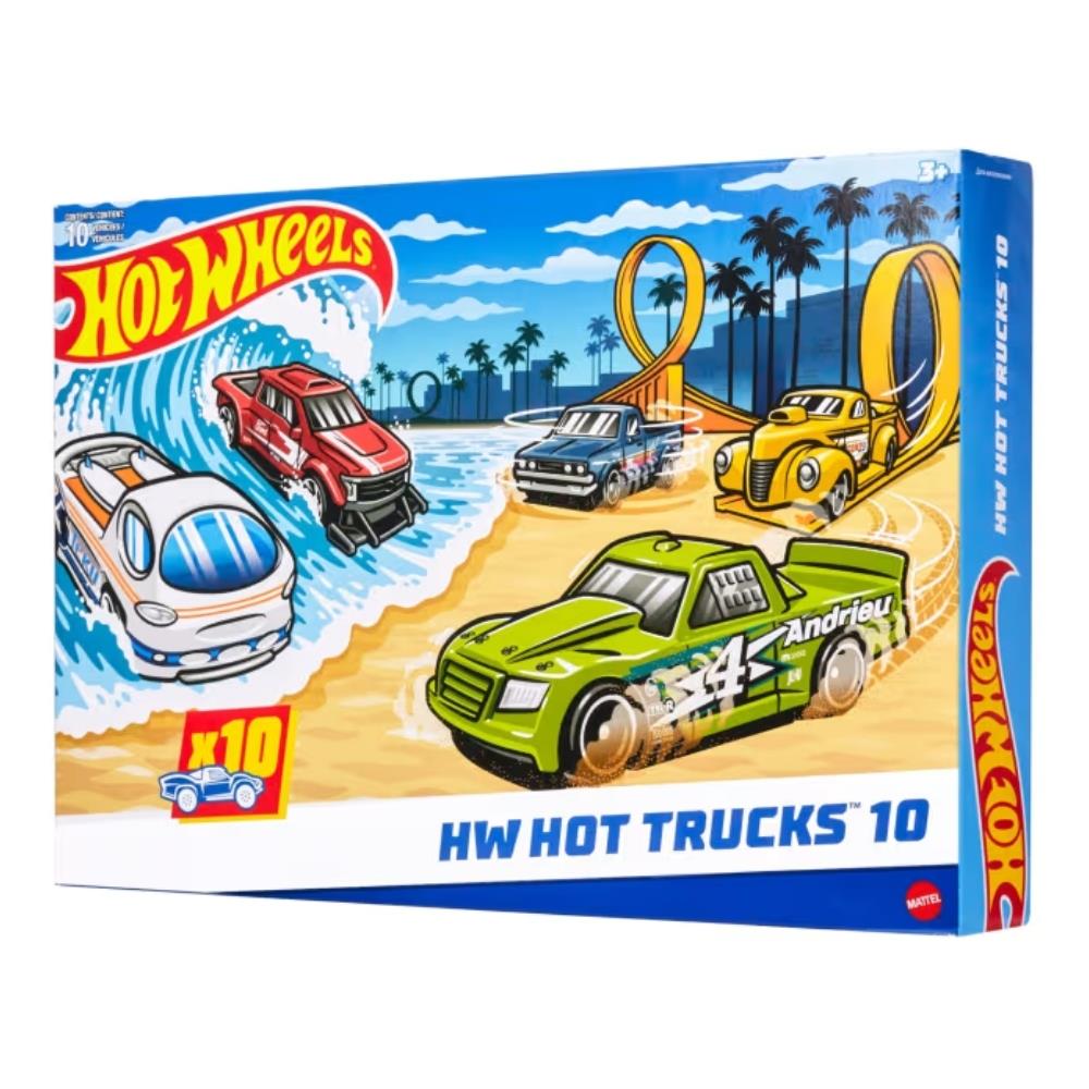 Hot Wheels 1:64 Ölçekli Metal Oyuncak Kamyonlar, 10'Lu Set (Stiller Çeşitlilik Gösterebilir)