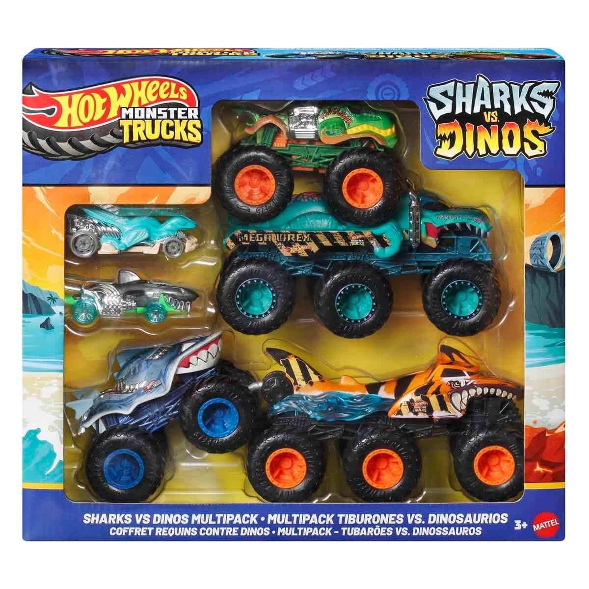Hot Wheels Monster Trucks Köpek Balığı ve Dinozor Araba Multi