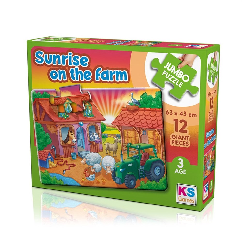 JP 31005 SUNRISE ON THE FARM JUMBO PUZZLE 12 PRC