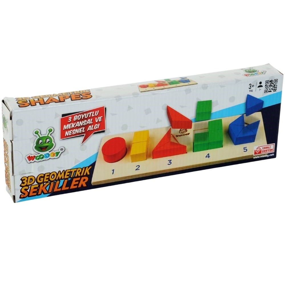 Karsan Oyuncak Woodoy 3d Yapboz Geometrik Şekiller KR125
