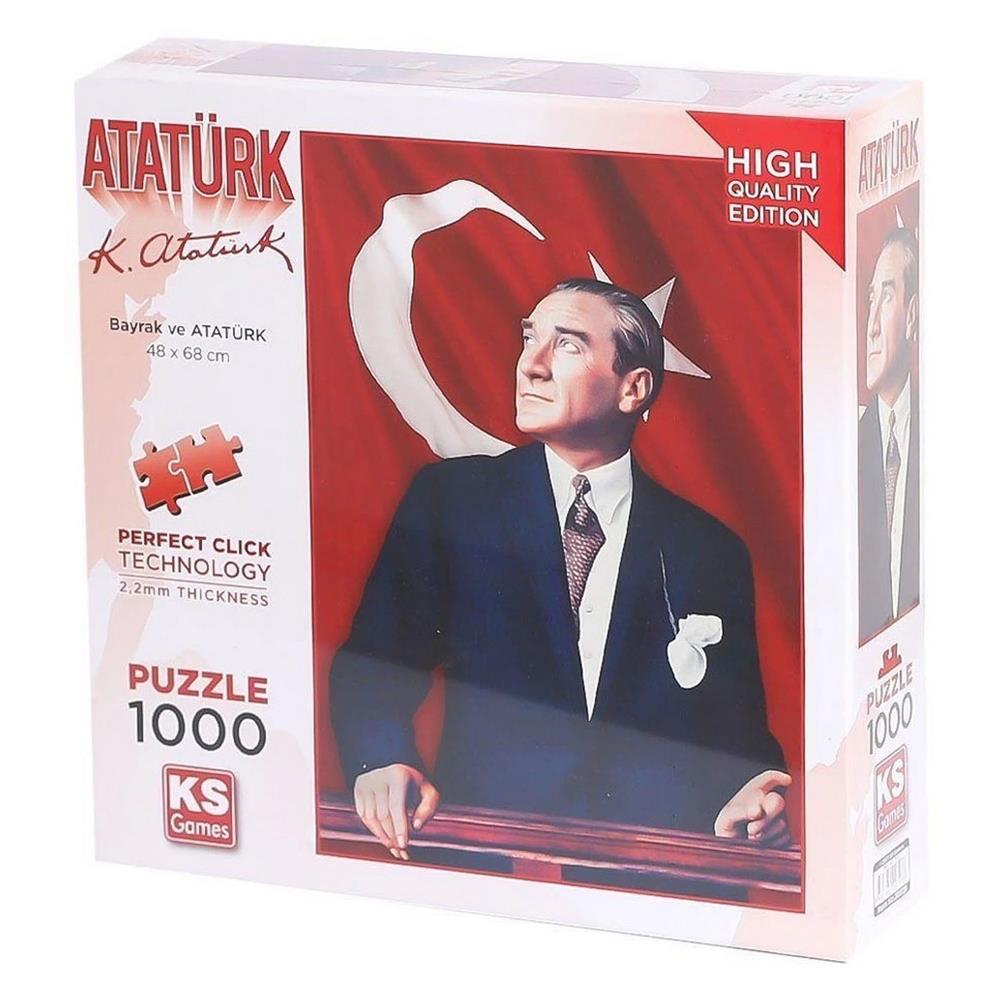 Ks Games Puzzle 1000 Parça Atatürk ve Türk Bayrağı 20728
