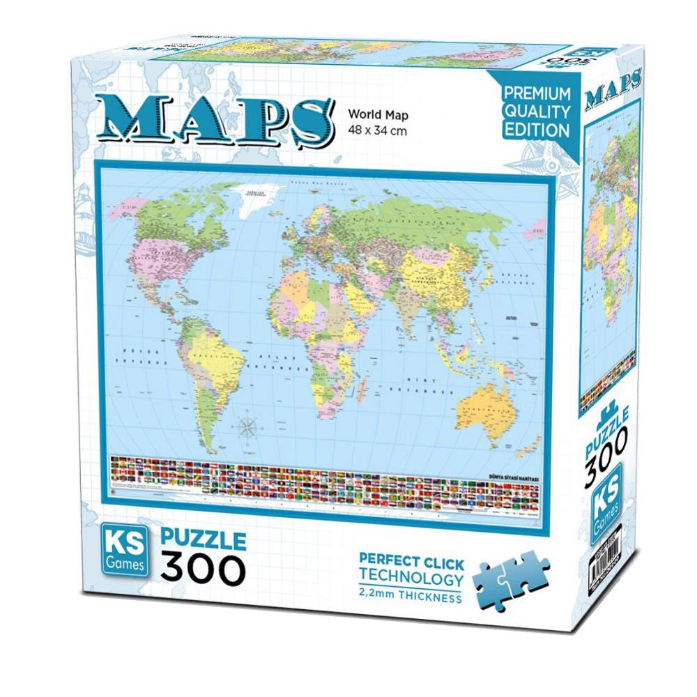 Ks Games Puzzle Dünya Haritası 300 Parça 19264