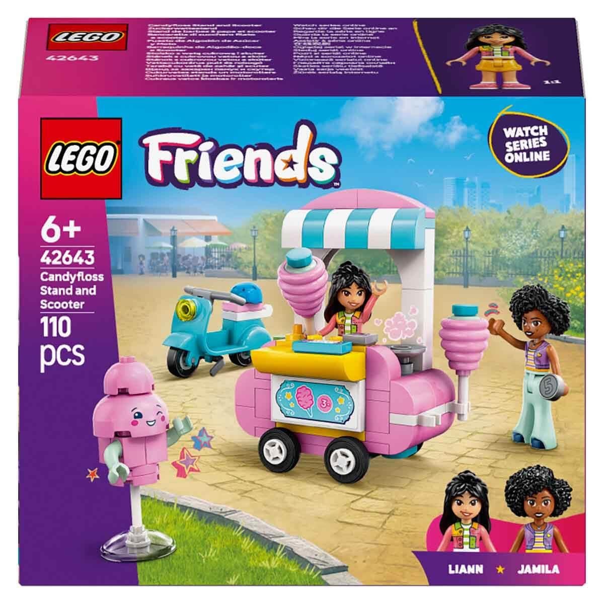 Lego Friends Pamuk Şeker Standı ve Scooter 42643 6 Yaş ve Üzeri Çocuklar için Mini Bebek İçeren Yaratıcı Oyuncak Yapım Seti 110 Parça