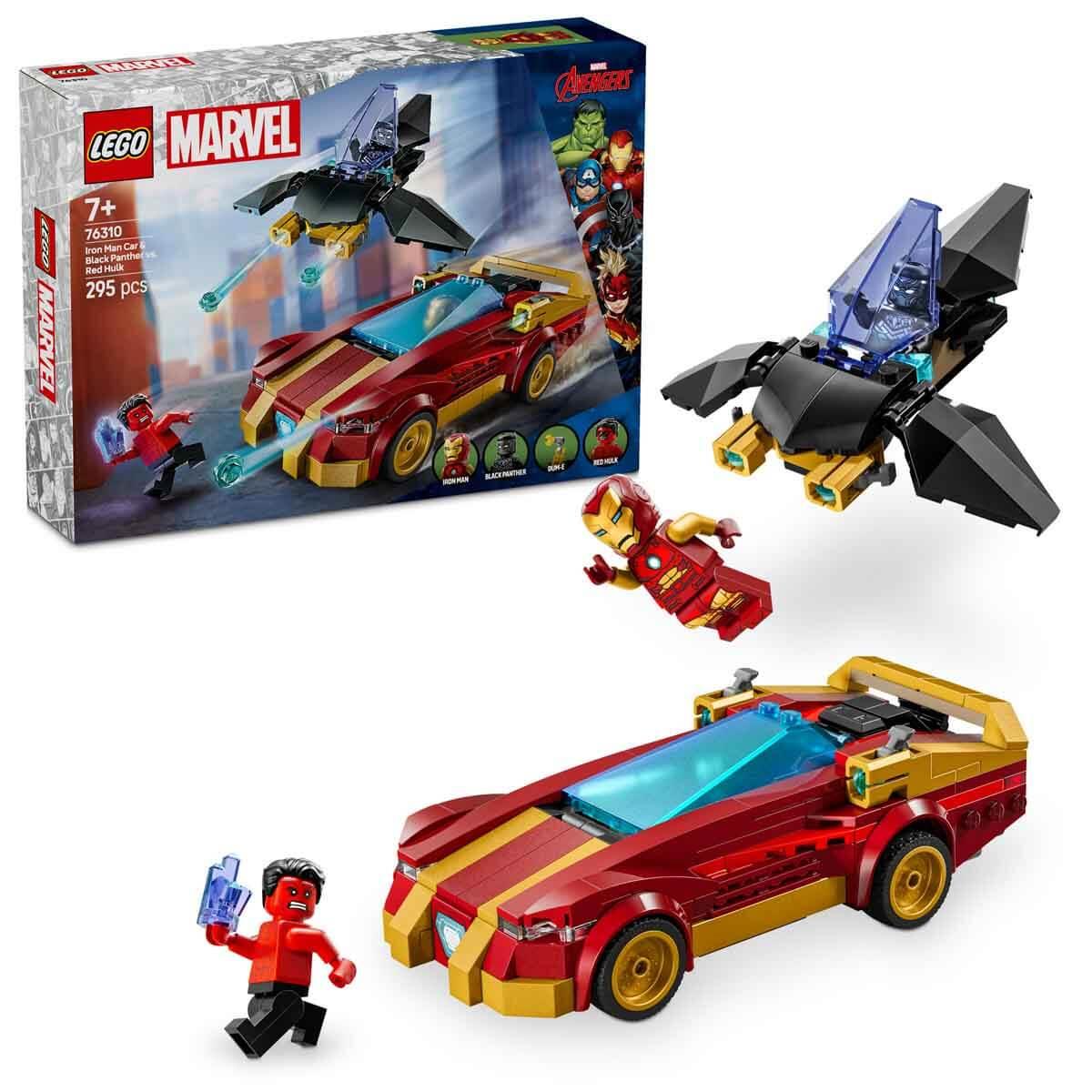 Lego Marvel Iron Man Arabası ile Black Panther, Red Hulk'a Karşı 76310