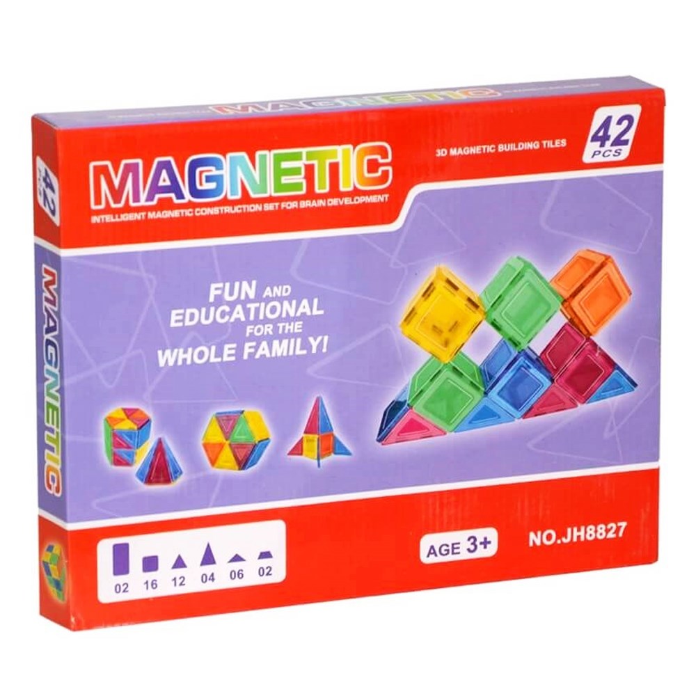 Magnetik 42 parça Kare Üçgen KZL-JH8827