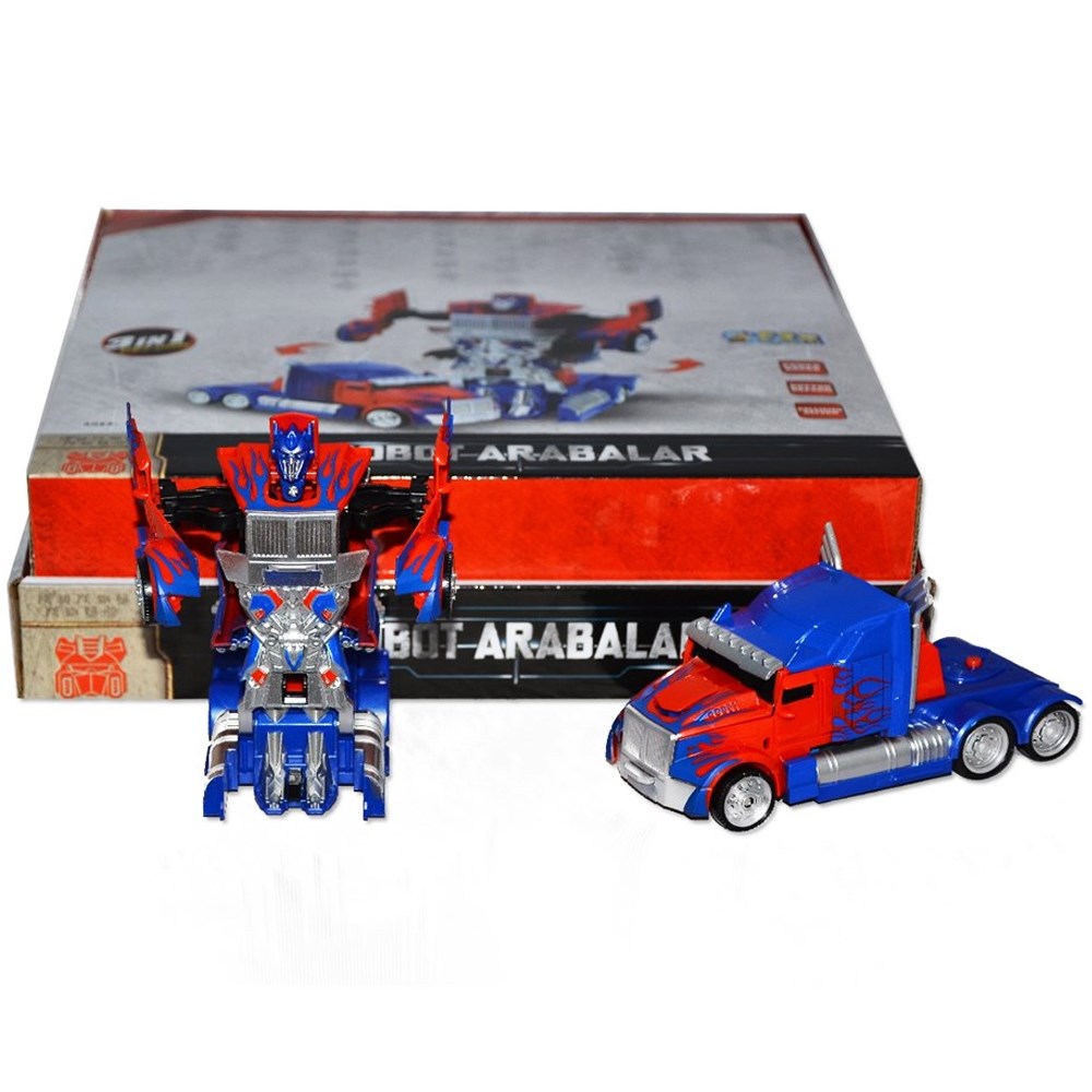 Mavi Robot Olan Araba 8 Li 15 Cm CN1999