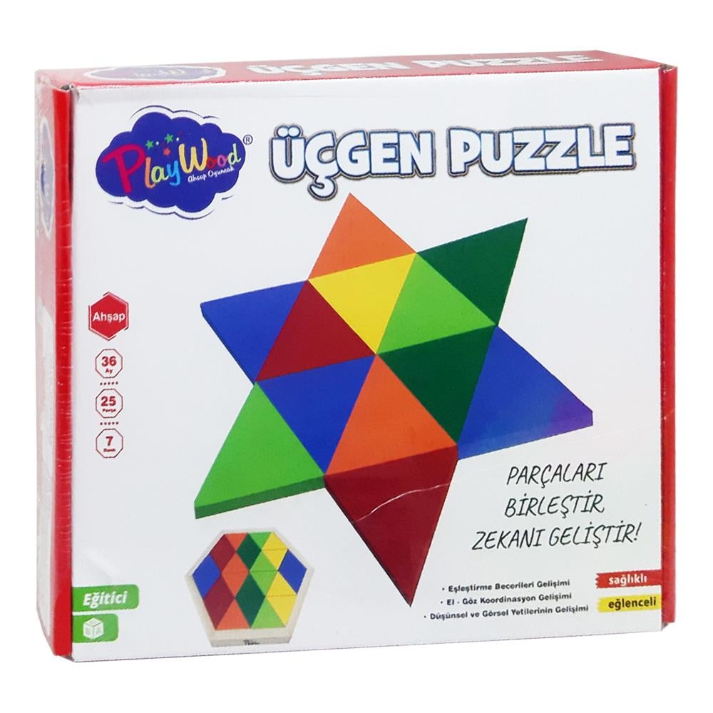 Onyıl Oyuncak 24 Parça Ahşap Üçgen Puzzle ONY-395