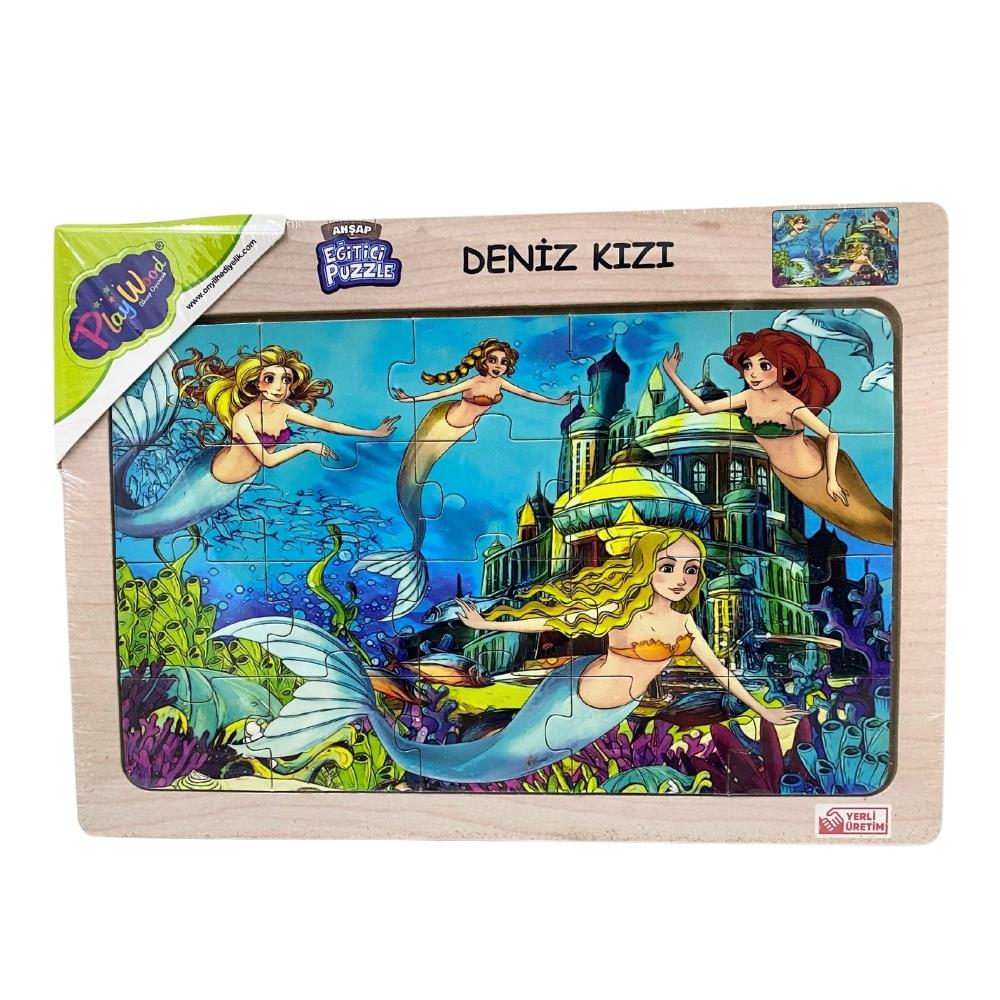 Onyıl Oyuncak Ahşap Eğitici Puzzle Deniz Kızı ONY-28/29/30/31