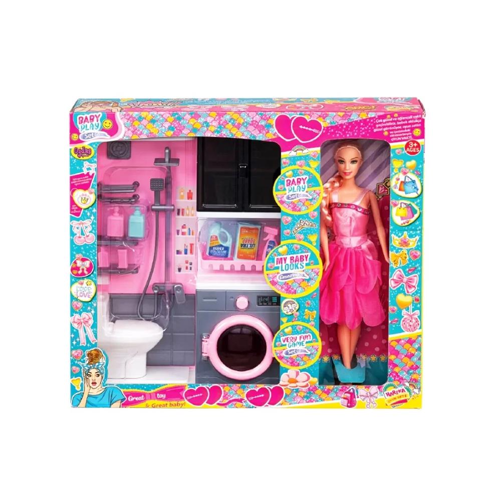 Oydaş Oyuncak 2 Li Banyo Çamaşır Makinesi Bebekli OYD-02392