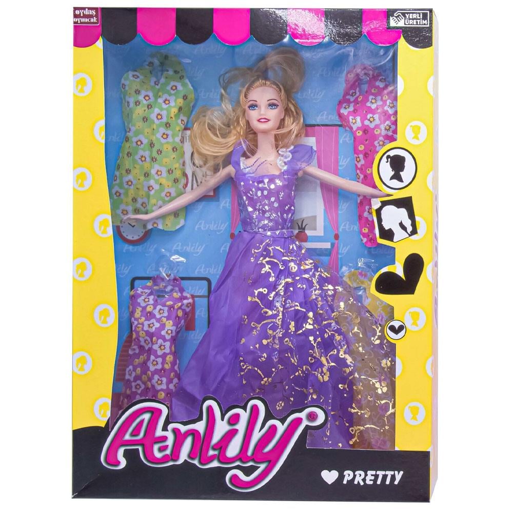 Oydaş Oyuncak Anlily Bebek 4 Elbiseli OYD-02251