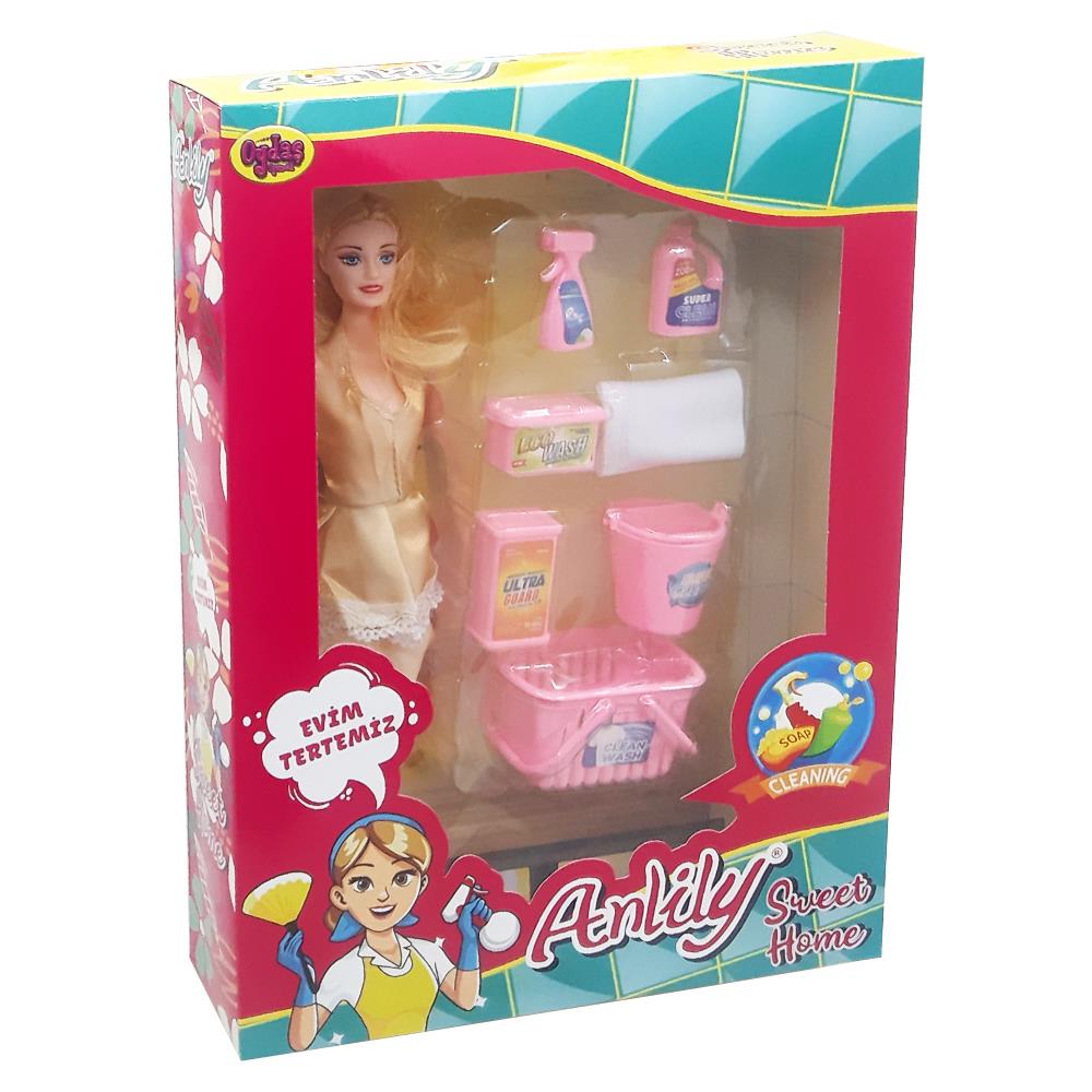 Oydaş Oyuncak Anlily Temizlik Setli Bebek OYD-02442