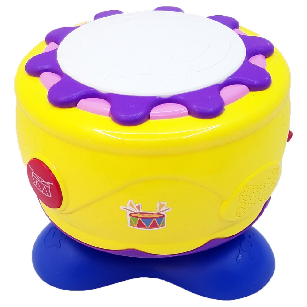 Pilli Işıklı Kaya Davul Sarı 16 Cm URT009-03