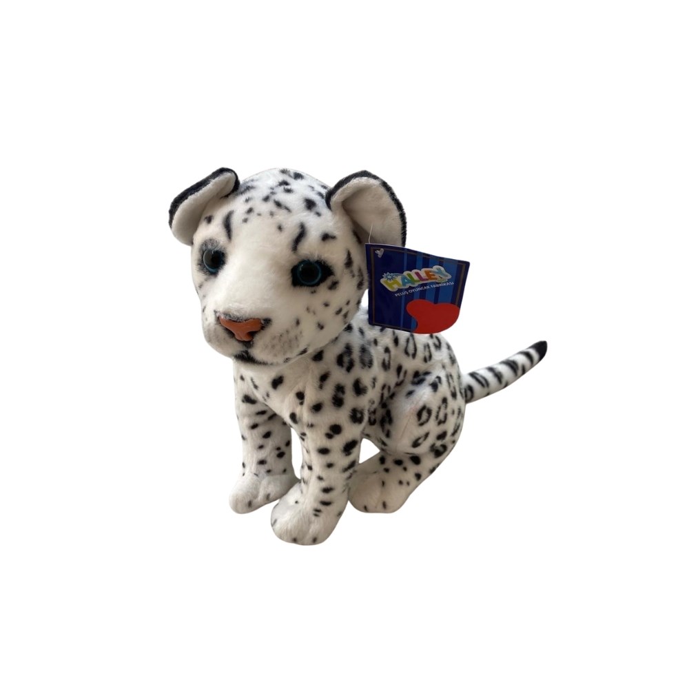 PL50135 25 CM OTURAN KUCUK BEYAZ LEOPAR